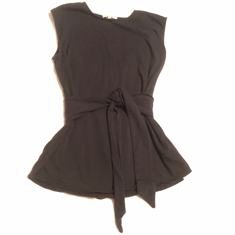 Express Black Shirt sleeveless with tie L